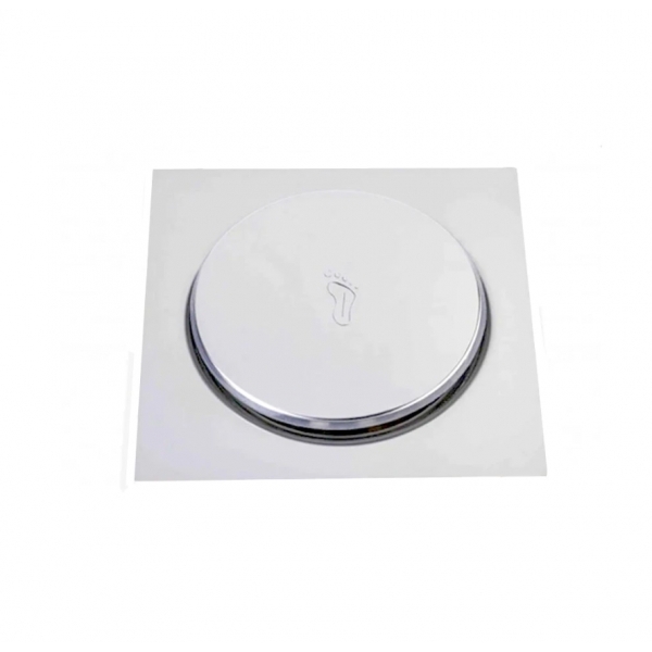 Ralo Click quadrado Inteligente 10x10cm Cromado Inox Banheiro Veda Cheiro
