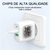 Carregador Turbo de Celular 25W Duplo Entrada Tipo C/ IOS/ V8 Hmaston Y24-1/2/3 Original