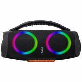 Caixa de som Bluetooth Portátil Com Led RGB 22cm Portátil FM USB TWS 10Wx2 Para Praia, Festa ou Viagem