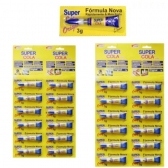12 super cola super Bond cola tudo 3g Cartela com 12 colas
